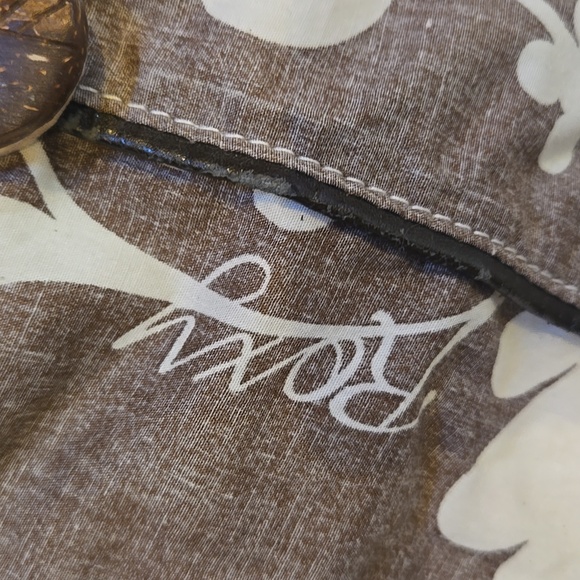 Roxy 100% Cotton Brown/White Tropical Floral Print Crossbody Bag - Picture 4 of 11